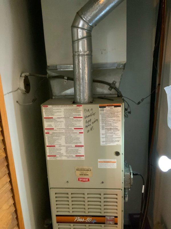 Conducted comprehensive full system evaluation for HVAC replacement estimate on existing Bryant MS-80 furnace installation. Assessed current equipment condition, ductwork configuration, electrical panel compatibility, and mechanical room layout to provide customer with complete system replacement options for immediate installation.