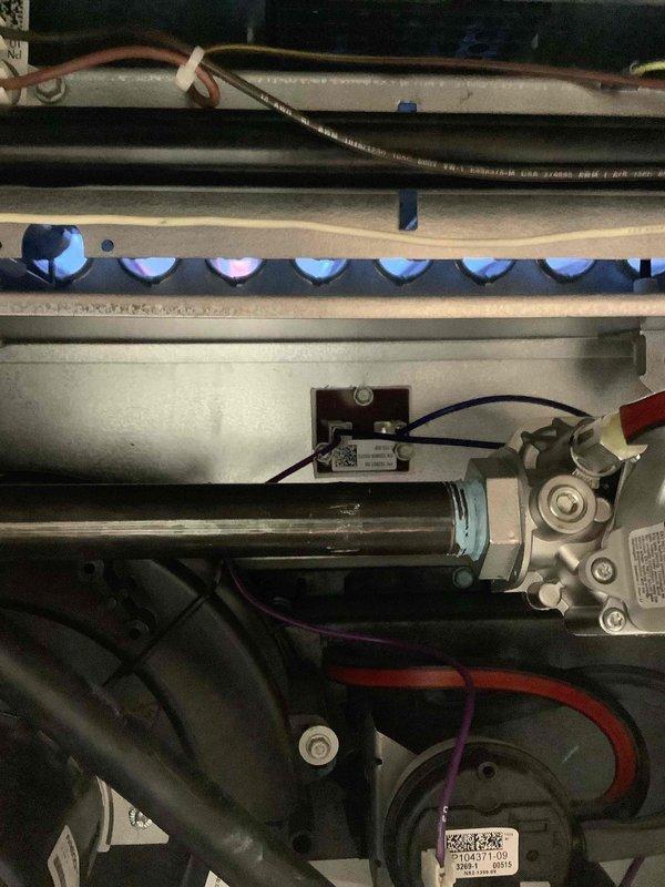 Completed annual HVAC maintenance service including heating and cooling system inspection. Verified gas furnace operation with burners firing properly, inspected gas valve assembly and connections, replaced air filter, and checked condensing unit pad for proper leveling and stability. All components operating within normal parameters.