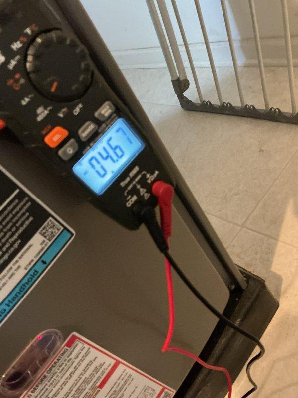 Completed comprehensive annual HVAC maintenance inspection covering both heating and cooling systems. Verified thermostat operation and calibration at 70°F, confirmed proper system response and scheduling functions on Sensi digital unit. Performed electrical diagnostics using multimeter to measure voltage and amperage readings on system components, ensuring all values within manufacturer specifications at 045 reading. Inspected refrigerant lines, mounting brackets, and overall system integrity with all components functioning properly and no issues identified during routine preventive maintenance service.