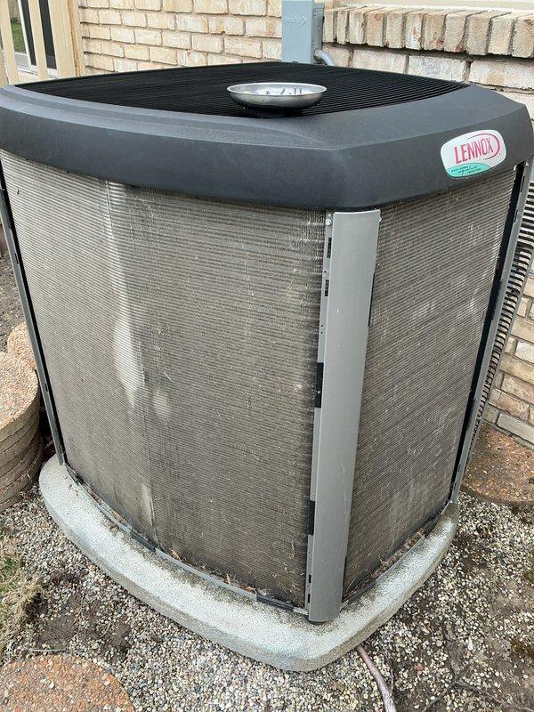 Completed annual preventative maintenance on Lennox outdoor condensing unit. Performed comprehensive inspection of condenser coils, electrical connections, and refrigerant levels. Unit found operating within normal parameters with no immediate service needs identified.
