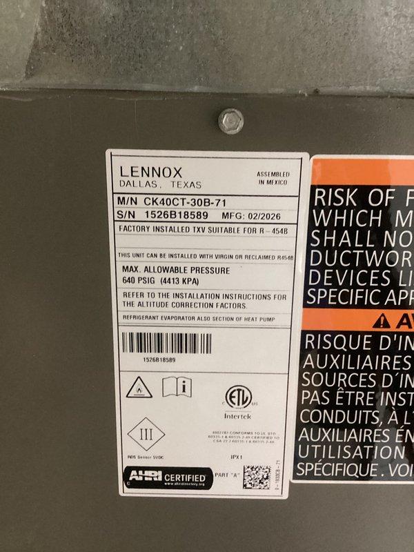 Completed full HVAC system installation including a Lennox 70,000 BTU gas furnace (model CK40CT-30B-71) and 2-ton air conditioning unit with rear discharge configuration. Obtained mechanical and electrical permits prior to installation, positioned furnace in basement utility area between wall studs, connected ductwork and condensate drain lines, and reconnected all existing utilities to new equipment. All paperwork finalized and system operational upon completion.