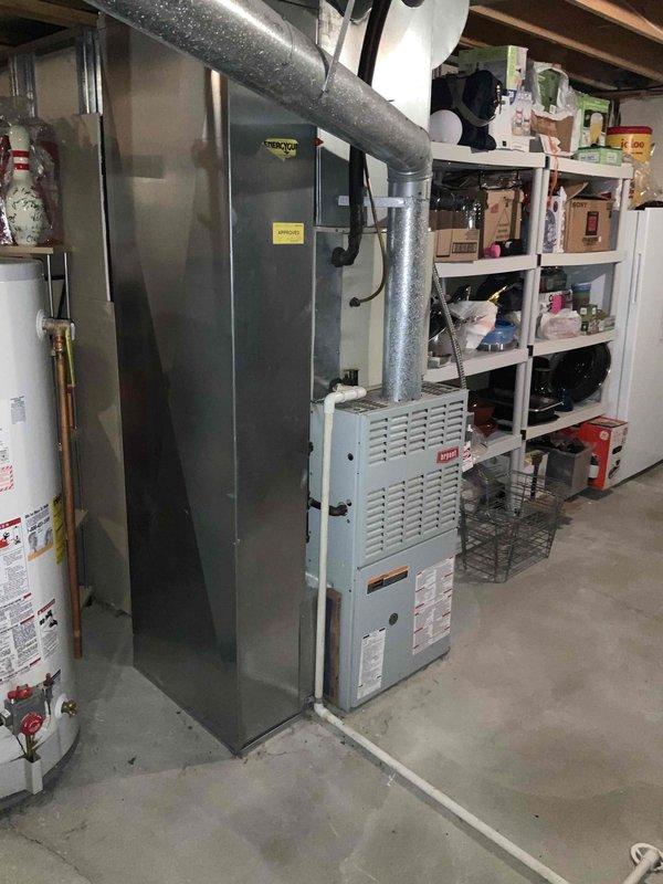 Conducted estimate for replacement of 25-year-old non-functional natural gas furnace located in basement mechanical room. Assessed existing Bryant HVAC system, ductwork configuration, and installation requirements for new equipment. Documented current system specifications and provided comprehensive replacement options to restore heating capability to the residence.