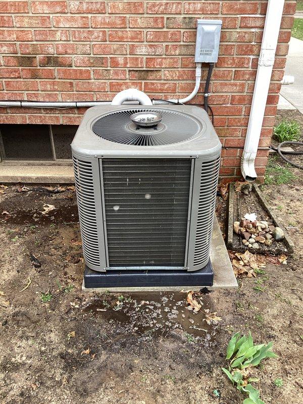 Completed annual HVAC maintenance on residential air conditioning unit. Condenser coil showed heavy accumulation of dirt, dust, and debris with significant buildup restricting airflow; performed thorough cleaning and inspection of outdoor condensing unit. Documented equipment condition with photos and renewed residential maintenance agreement.