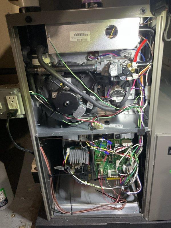 Completed annual heating maintenance and tune-up on furnace system per membership agreement. Performed comprehensive inspection of all major components including blower motor assembly, gas valve, pressure switches, control board, and electrical connections. Verified proper system operation using digital multimeter to test electrical components and confirm all readings were within manufacturer specifications.