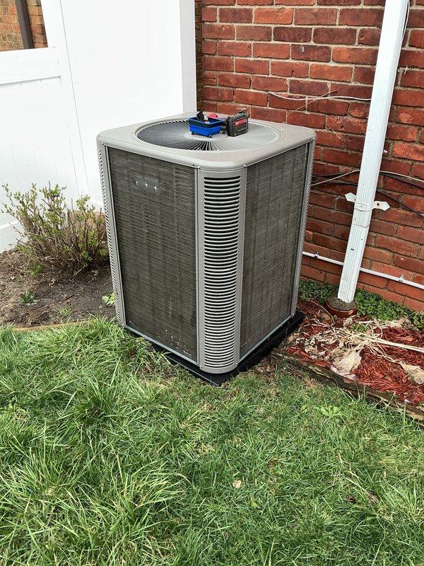 Completed routine Air Care Cooling maintenance on residential outdoor condensing unit. Performed standard ACM protocol including system inspection, cleaning, and operational testing. Unit operating within normal parameters upon completion.
