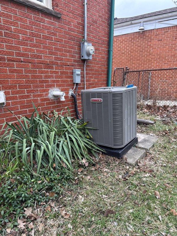 Responded to recall for violation repairs on Lennox condenser unit. Upon arrival, confirmed AC disconnect was missing required fuses, creating a safety hazard and code violation. Installed proper copper cylindrical fuses in the black fuse block disconnect, securing them with appropriate metal clips. Verified electrical connections, tested unit operation, and confirmed all safety components now meet code requirements.