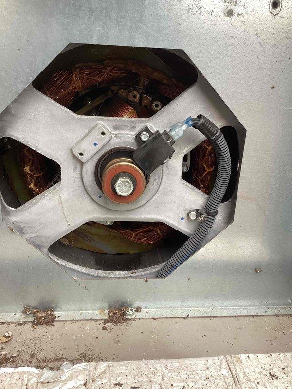 Performed scheduled preventive maintenance on Kohler generator unit, completing comprehensive generator maintenance kit service. Conducted thorough inspection of internal motor components, stator windings, and electrical connections, verifying proper operation of all systems and documenting equipment condition with photographic records.