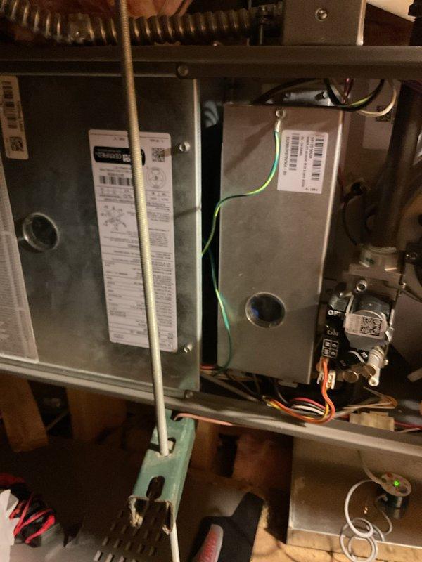 Completed annual HVAC maintenance on heating and cooling system. Inspected interior furnace components including gas valve assembly, electrical connections, and blower assembly; all components found in proper working order. Serviced outdoor condenser unit, cleared debris and vegetation from base and surrounding area, and verified proper operation of fan assembly.