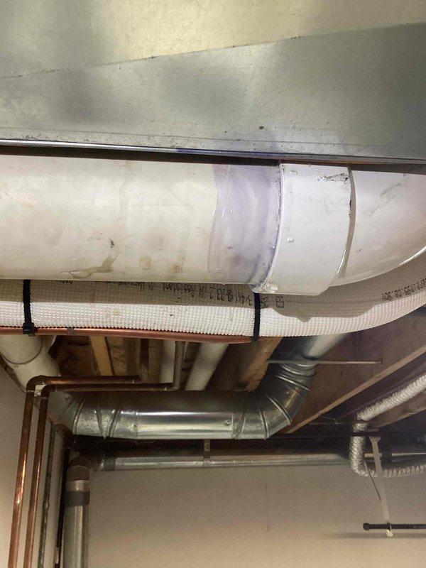 Responded to service call for furnace leaking water in basement on 2021 equipment. Identified condensate drain issue with PVC piping system and performed necessary repairs to drainage line, including joint repair with proper primer and cement application. Replaced humidifier pad, installed new air filter, and completed comprehensive maintenance inspection of furnace and associated components while on-site.