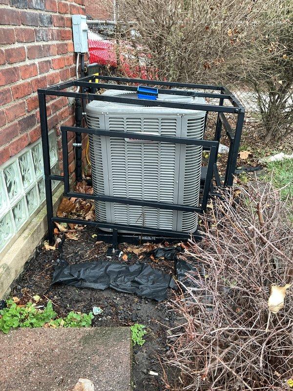Completed annual cooling maintenance on Lennox outdoor condenser unit. Performed comprehensive system inspection, verified proper operation of all components, and documented equipment condition with protective cage enclosure in place. Unit operating within normal parameters with no immediate service needs identified.