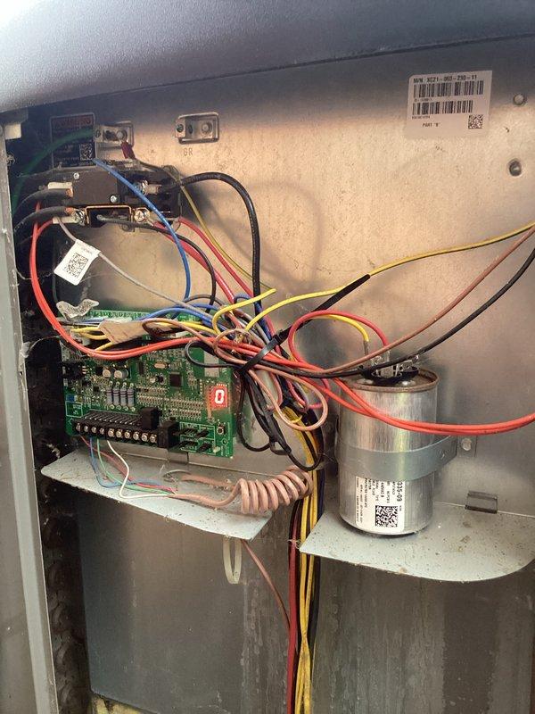 Completed annual preventive maintenance on rooftop cooling unit. Performed comprehensive inspection of all electrical components including control board, capacitor, and wiring connections, verifying proper operation and connections throughout the system. All components found in satisfactory working condition with no deficiencies noted.