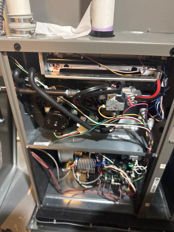 Completed annual furnace maintenance tune-up as part of Randazzo Air Care Membership. Performed comprehensive inspection of all mechanical and electrical components, including blower assembly, heat exchanger, burner operation, gas connections, electrical wiring and controls, venting system, and safety devices. All systems tested and found operating within manufacturer specifications with no issues identified. Unit photographed for service records.