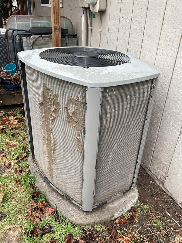 Completed routine annual air conditioning maintenance on residential central AC system. Performed comprehensive tune-up including inspection of outdoor condenser unit, checked refrigerant levels, cleaned condenser coils, verified electrical connections, tested thermostat operation, and confirmed proper system function. Unit operational and cooling effectively with no issues identified at time of service.