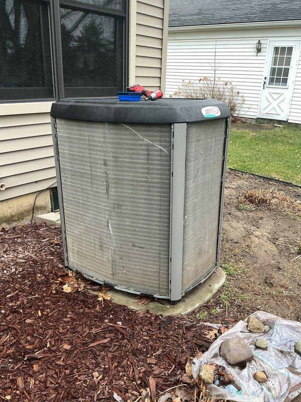 Completed annual maintenance and tune-up on residential central air conditioning system. Performed comprehensive inspection of outdoor condenser unit, checked refrigerant pressures and temperatures using digital manifold gauges, verified system operation and performance parameters. All readings within normal operating range, system functioning properly with no deficiencies noted at time of service.