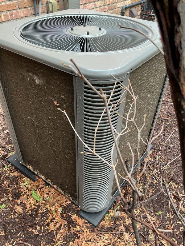Completed annual maintenance on two central air conditioning systems, both approximately one year old and operating within normal parameters. Performed comprehensive tune-up procedures including inspection of refrigerant levels, electrical connections, and condenser coil condition. Removed debris and vegetation from exterior condensing unit to ensure proper airflow and system efficiency. Verified all safety controls, tested system performance, and confirmed both units are ready for continued operation through the cooling season.