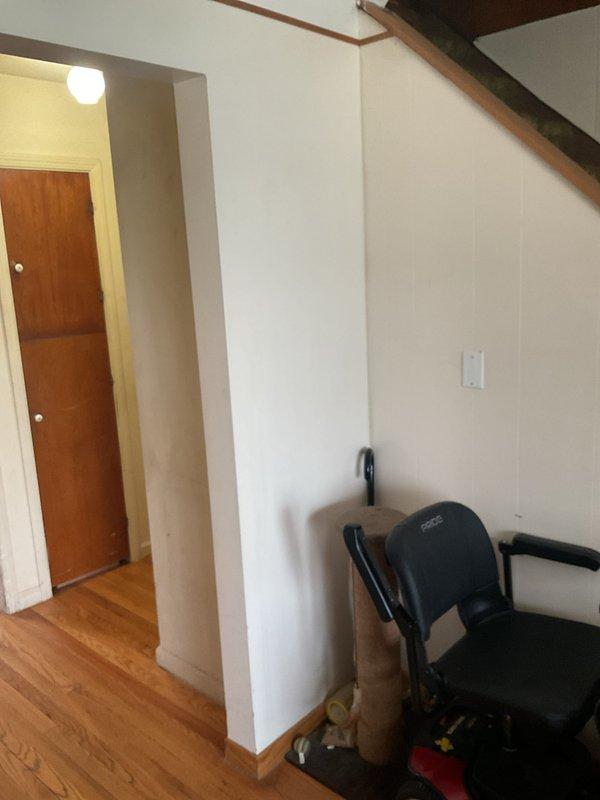 Responded to service call for heating system unable to enter second stage operation. Upon inspection, determined inadequate airflow (CFM) was preventing unit from staging properly. System is configured as downflow installation located in confined closet space with supply plenum extending into crawl space. Assessed restrictive installation conditions limiting proper airflow delivery. Documented existing ductwork configuration and clearance constraints. Provided customer with recommendations for increasing airflow capacity to enable proper two-stage heating operation.