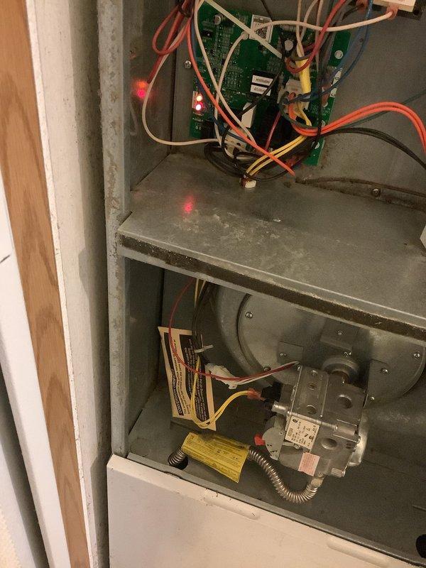 Completed callback for furnace no heat condition. Successfully replaced defective control board and blower motor as previously diagnosed. System now operating properly with blower delivering heated air through all registers. Verified proper thermostat operation, confirmed ignition sequence, and tested all safety controls. Unit cycling normally and maintaining setpoint temperature.