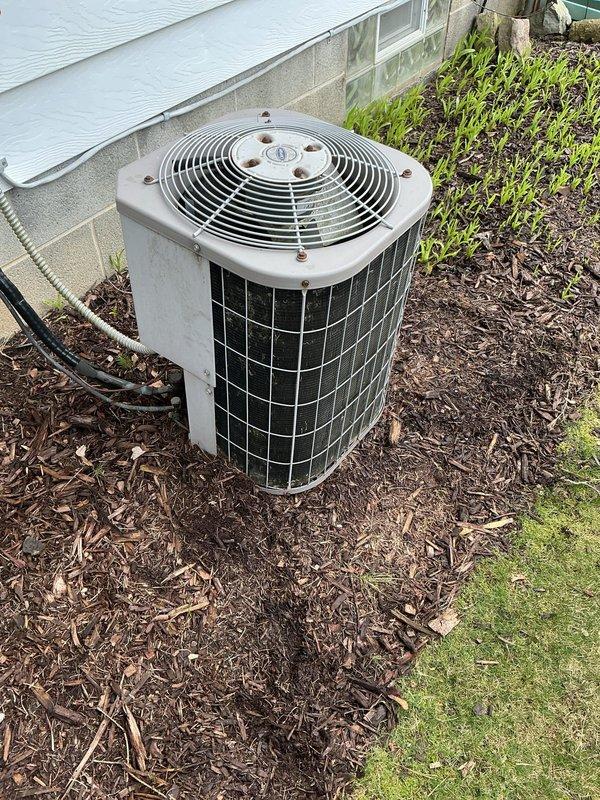 Completed annual cooling maintenance on residential split system. Performed comprehensive inspection of outdoor condensing unit, verified proper operation of all components, and documented equipment condition with photographs. No filter replacement required at this time.