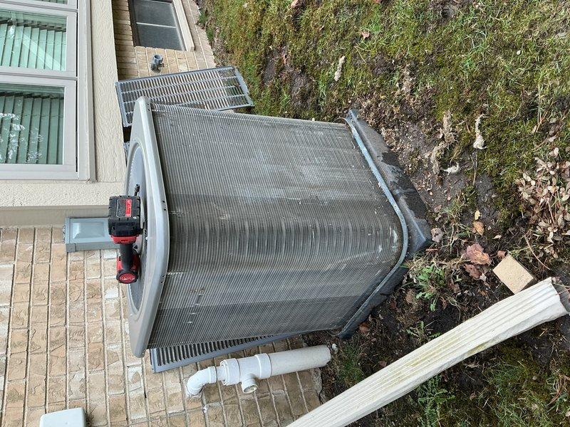 Completed annual cooling maintenance on residential split system. Performed comprehensive inspection of outdoor condenser unit, cleaned coil fins and top grille, verified electrical connections at disconnect box, and checked refrigerant lines. Unit operating within normal parameters upon completion of preventative maintenance service.