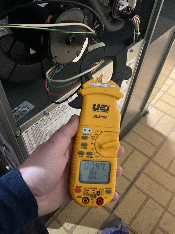 Completed comprehensive ComfortGuard preventive maintenance inspection on residential HVAC system. Performed electrical diagnostics using digital multimeter to verify system amperage, voltage readings, and blower motor performance, confirming all components operating within manufacturer specifications. Inspected interior components including blower assembly, wiring harnesses, ductwork connections, and mechanical assemblies for proper operation and signs of wear.