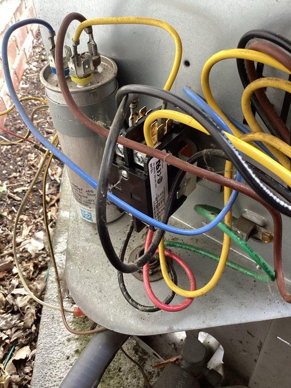 Responded to no-cool condition on 10-year-old central air conditioning system with Nest thermostat displaying E103 error code indicating Y1 wire communication failure. Upon arrival, performed visual inspection of outdoor condensing unit and electrical components including contactor, capacitor, and low-voltage wiring connections. Diagnosed faulty Y1 wire connection at air handler that occurred after thermostat changeover from heating to cooling mode, repaired wiring termination and verified proper 24V signal to contactor. Tested system operation through complete cooling cycle, confirmed compressor and condenser fan engagement, and verified thermostat communication restored with no error codes. Performed maintenance service including cleaning condenser coil, checking refrigerant pressures, inspecting electrical connections, and testing capacitor values within manufacturer specifications. Addressed upstairs bedroom airflow concern by checking supply register output and recommending ductwo