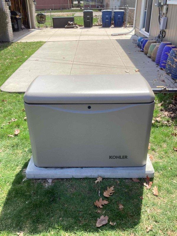 Completed routine electrical maintenance on a 14kW Kohler residential standby generator. Performed comprehensive inspection of the engine, alternator, control panel, and all associated electrical components, verifying proper operation and system integrity. Unit found in good working condition with no immediate repairs required.