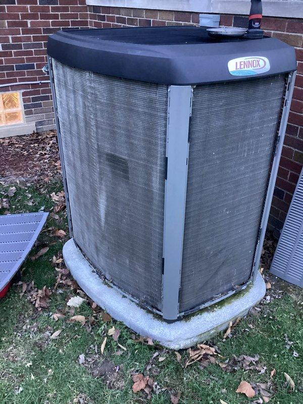 Completed comprehensive tune-up maintenance on residential Lennox air conditioning system and furnace. System was operating properly upon arrival; performed standard preventive maintenance procedures including inspection of condenser unit, cleaning of debris from outdoor unit and pad, verification of electrical connections, and assessment of overall system performance. All components tested within normal operating parameters and system left in good working condition.
