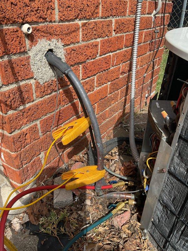 Responded to service call for cooling issue with non-functioning AC fan on 20-year-old air conditioning system. Upon arrival, confirmed unit was still producing cooling despite fan malfunction. Performed diagnostic assessment of outdoor condensing unit and electrical components. Inspected wiring connections, conduit runs, and power supply to fan motor. Evaluated system operation and determined appropriate repair approach. Completed work order without overhaul, leaving system operational.