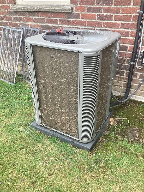 Completed scheduled Air Care Cooling maintenance on outdoor condensing unit. Connected digital manifold gauges and performed comprehensive system diagnostics, recording temperature differentials and refrigerant pressures. Unit showed normal operating parameters with superheat and subcooling within manufacturer specifications. Inspected condenser coil, cabinet condition, and electrical connections. Documented equipment condition with photos for service records.