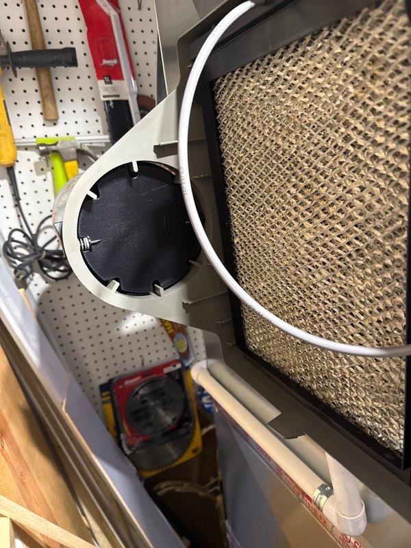 Completed scheduled Air Care Cooling maintenance on residential AC system. Performed comprehensive inspection of outdoor condenser unit, documenting equipment condition with visible weathering and surface accumulation. Inspected indoor air handler components including filter housing and blower assembly, verified electrical connections, and tested system operation with diagnostic equipment to ensure proper cooling performance.