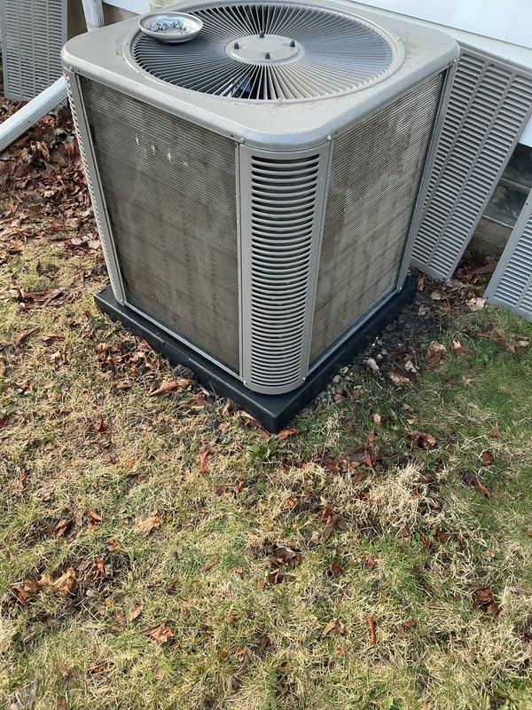 Completed scheduled preventive maintenance on residential Lennox air conditioning condenser unit. Performed comprehensive system inspection including visual assessment of exterior housing, electrical disconnect, conduit connections, and mounting pad. Unit found in operational condition with normal weathering and minor debris accumulation around perimeter. All components intact and properly installed with no visible damage or immediate service concerns noted.