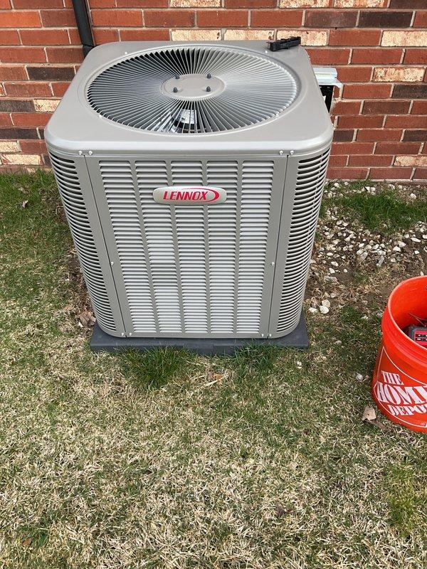 Completed routine Air Care Cooling maintenance on Lennox outdoor condensing unit. Performed standard ACM inspection protocol including visual assessment of unit condition, coil inspection, and operational verification. Unit found in good working condition with no immediate service needs identified.
