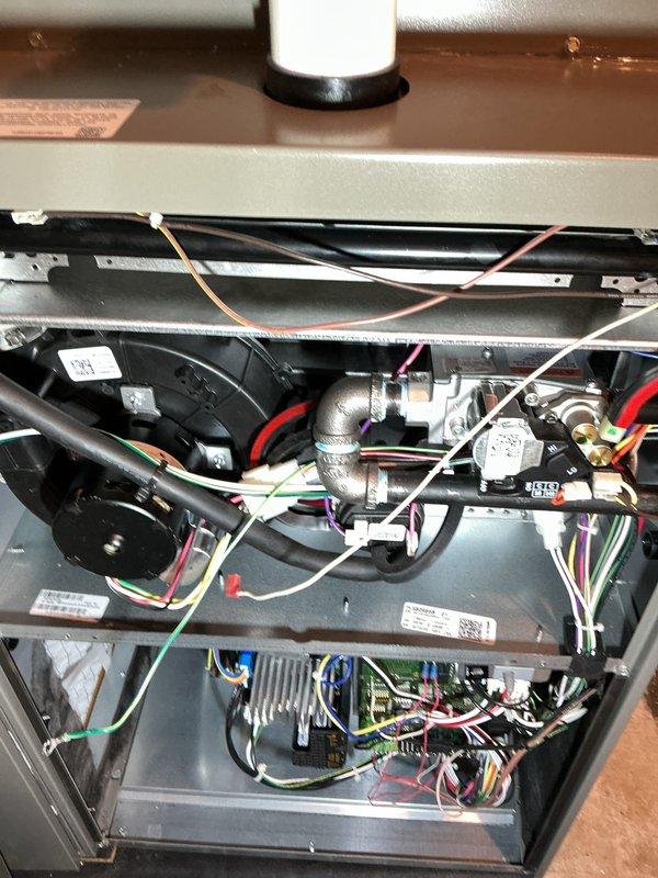 Completed comprehensive Air Care Heating and Cooling maintenance on two HVAC units. Performed thorough inspection of all internal components including blower motors, control boards, electrical connections, and refrigerant lines. Replaced humidifier pads on both systems as scheduled. Verified proper operation of all mechanical and electrical systems, checked wiring harnesses and connections for secure installation, and confirmed all safety controls functioning correctly.