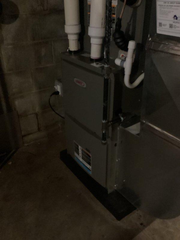 Completed scheduled HVAC maintenance inspection on residential heating and cooling system. Performed comprehensive Air Care service on both furnace and outdoor condenser unit, including filter and humidifier pad replacement as needed. All equipment inspected, tested, and confirmed to be operating within normal parameters.