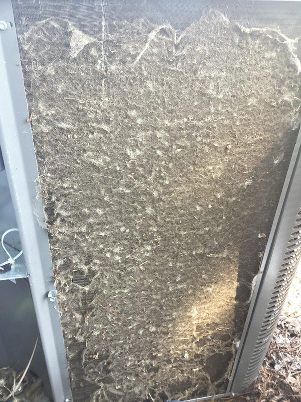 Completed scheduled Air Care Heating and Cooling maintenance on HVAC system. Upon inspection, discovered severely contaminated evaporator coil with extensive accumulation of dust, debris, and matted fibrous material causing significant airflow restriction. Removed and cleaned coil assembly to restore proper system efficiency. Inspected gas furnace internal components including blower motor assembly, inducer fan, control board, and electrical connections. Verified all wiring connections, capacitor operation, and PVC condensate drainage system. System tested and confirmed operational following maintenance procedures.