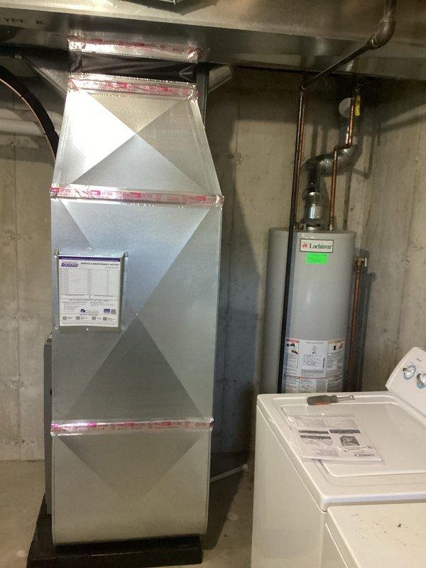 Completed full HVAC system installation in basement utility area, installing a new 70,000 BTU gas furnace and 2-ton air conditioning unit with rear discharge configuration. Reconnected all existing ductwork, plumbing, and electrical connections to new equipment, ensuring proper integration with home's mechanical systems. Obtained necessary mechanical and electrical permits, processed Michigan Saves financing documentation, and submitted utility rebate applications to DTE and SEMCO Energy for customer incentives.