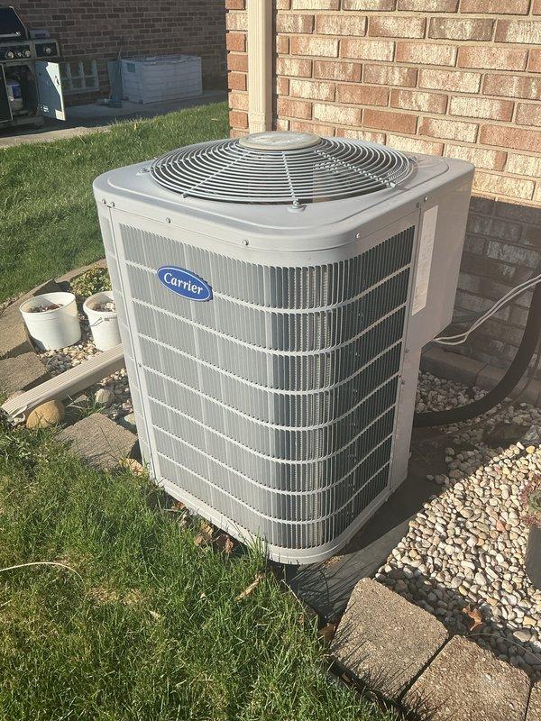 Completed scheduled HVAC maintenance on Carrier air conditioning system, including inspection of indoor furnace components and outdoor condenser unit. Performed system evaluation, checked electrical connections and wiring harnesses, inspected gas valve assembly and blower motor, and verified proper operation of all mechanical components per maintenance protocol.