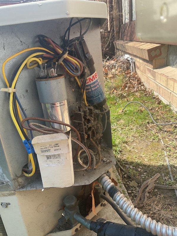Completed annual cooling maintenance on residential HVAC system. Inspected outdoor condensing unit, verified capacitor operation and electrical connections, replaced furnace filter, and documented equipment condition with photos. All components operating within normal parameters upon completion of preventative maintenance service.