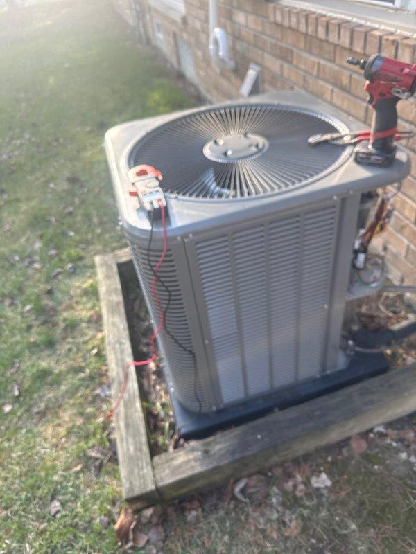 Completed annual preventive maintenance on residential split system air conditioning unit. Performed comprehensive inspection of outdoor condensing unit including electrical testing with multimeter, verified proper operation of condenser fan motor, and confirmed refrigerant line connections were secure with no visible leaks. Unit found in good operational condition with all components functioning within normal parameters.