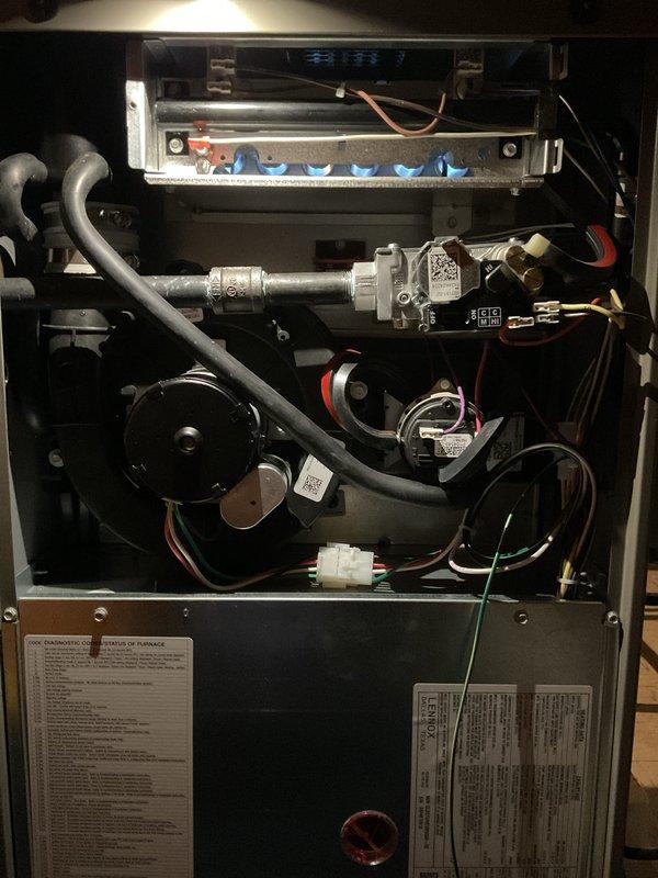 Completed scheduled HVAC maintenance on residential gas furnace system. Replaced furnace filter and humidifier pad as requested. Performed comprehensive inspection of heating system components including gas valve, burner assembly, blower motor, and control board. Verified proper operation of all internal components, electrical connections, and safety controls. System tested and operating within normal parameters.