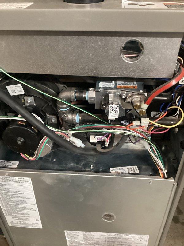Completed Annual Heating Check on Lennox furnace unit. Performed comprehensive inspection of all internal mechanical and electrical components including gas valve assembly, pressure switches, and wiring harnesses. Identified filter requiring replacement and notified customer of need for same-day service. All safety controls, connections, and manufacturer specifications verified during inspection.