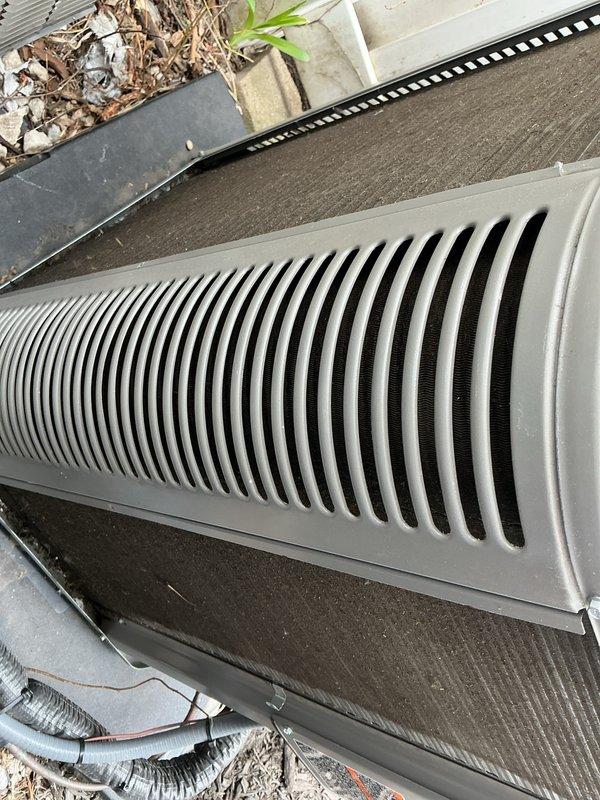 Completed scheduled Air Care Cooling maintenance on outdoor HVAC unit. Replaced air filter and evaporative cooler pad as part of recurring preventive maintenance service. Unit inspected and found in operational condition with normal weathering consistent with outdoor installation.