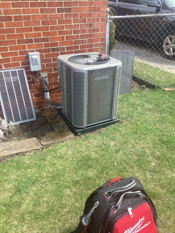 Completed annual cooling maintenance on residential air conditioning system. Performed diagnostic testing on outdoor condenser unit using electrical test meters to verify proper operation and electrical values. Cleaned exterior panels and louvers on AC unit as requested, inspected filter, and ensured all components were functioning within normal parameters for optimal system performance.