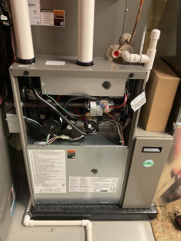 Completed comprehensive AC tune-up on 3-year-old Lennox system. Performed full maintenance protocol including inspection of furnace components, gas valve assembly, electrical connections, and venting system. All internal components inspected and found operating within normal parameters; system confirmed working properly with no issues identified.