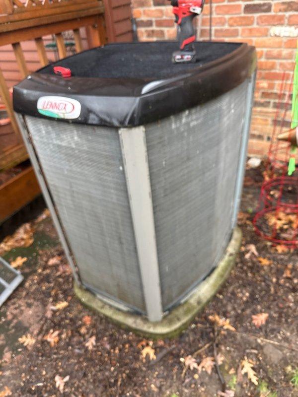 # HVAC Maintenance - ACM

Completed annual preventive maintenance on Lennox outdoor condensing unit as part of recurring cooling system service agreement. Performed comprehensive inspection of condenser coils, electrical connections, and refrigerant levels. Cleaned exterior panels and grilles, removed debris including leaves and organic matter from base and surrounding area. Verified proper operation of compressor and fan motor. Noted visible algae growth at base of unit and weathering on exterior panels, which are cosmetic issues not affecting system performance. All mechanical and electrical components tested within normal operating parameters. Unit operating efficiently with no repairs required at this time.
