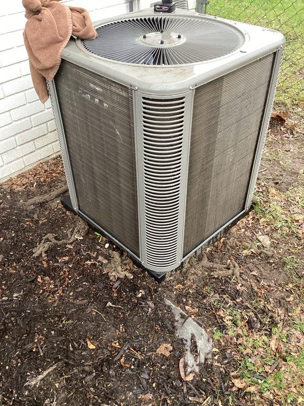 Completed scheduled Air Care Maintenance on residential air conditioning system. Performed comprehensive inspection of outdoor condenser unit, which showed significant dirt and grime accumulation on coils and exterior surfaces. Cleaned condenser coils, removed debris from unit base and surrounding area, and verified proper fan operation and electrical connections at disconnect box.
