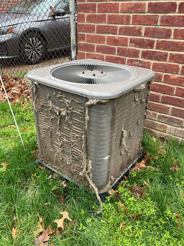 Completed comprehensive ComfortGuard Maintenance visit on residential HVAC system, including outdoor condenser unit inspection and furnace filter replacement. Performed routine maintenance procedures on exterior condenser unit, which exhibited significant cabinet corrosion and paint deterioration requiring documentation for future service recommendations. Replaced furnace filters as requested and verified all system components operating within normal parameters.