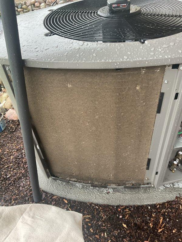 Completed routine Air Care Maintenance on residential air conditioning system. Performed electrical diagnostics using digital multimeter to verify proper voltage and amperage at outdoor condensing unit, inspected wiring connections and refrigerant lines, and assessed overall equipment condition. Unit operating within normal parameters with no deficiencies noted at time of service.