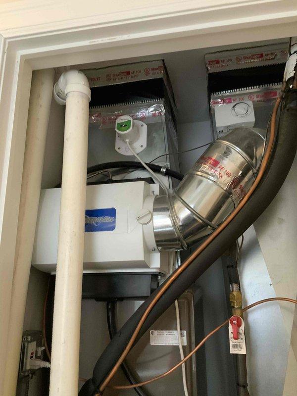 Responded to out-of-warranty air conditioning system with refrigerant leak in line set concealed behind drywall. After consultation regarding previous unsuccessful leak search attempts by multiple contractors and potential accidental line set damage, provided comprehensive system replacement estimate as alternative to costly exploratory drywall removal and line set rerouting.