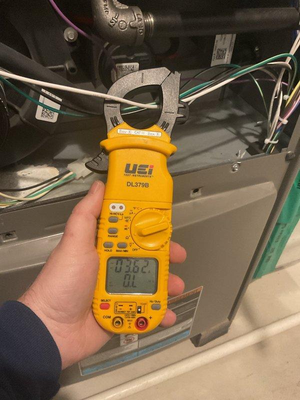 Completed recurring preventive maintenance service on residential air handler and heating unit. Performed comprehensive system inspection with front panel access to evaluate internal components including blower motor assembly, gas valve, burner assembly, and ignition system. Conducted electrical diagnostics using digital multimeter to verify proper amperage readings and system operation. Inspected all wiring connections, ductwork connections, and mechanical components for wear or deterioration. Documented equipment condition through photographic records. All systems tested and confirmed operational within manufacturer specifications. Unit returned to normal service.